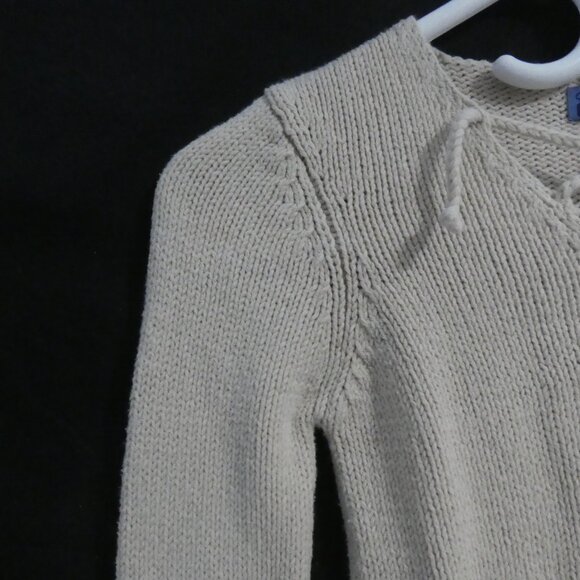 BLUENOTES JEANSWEAR | xs - extra small | Beige Lace-Up V-Neck Long Sleeve Top - Picture 3 of 16